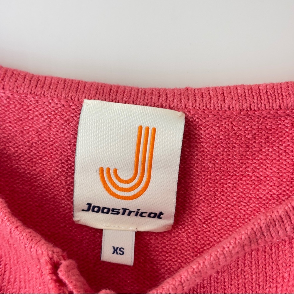 JoosTricot Knit Cropped Top XS Coral Pink Button Front Tie‎ Strap Tank Linen - Picture 5 of 9